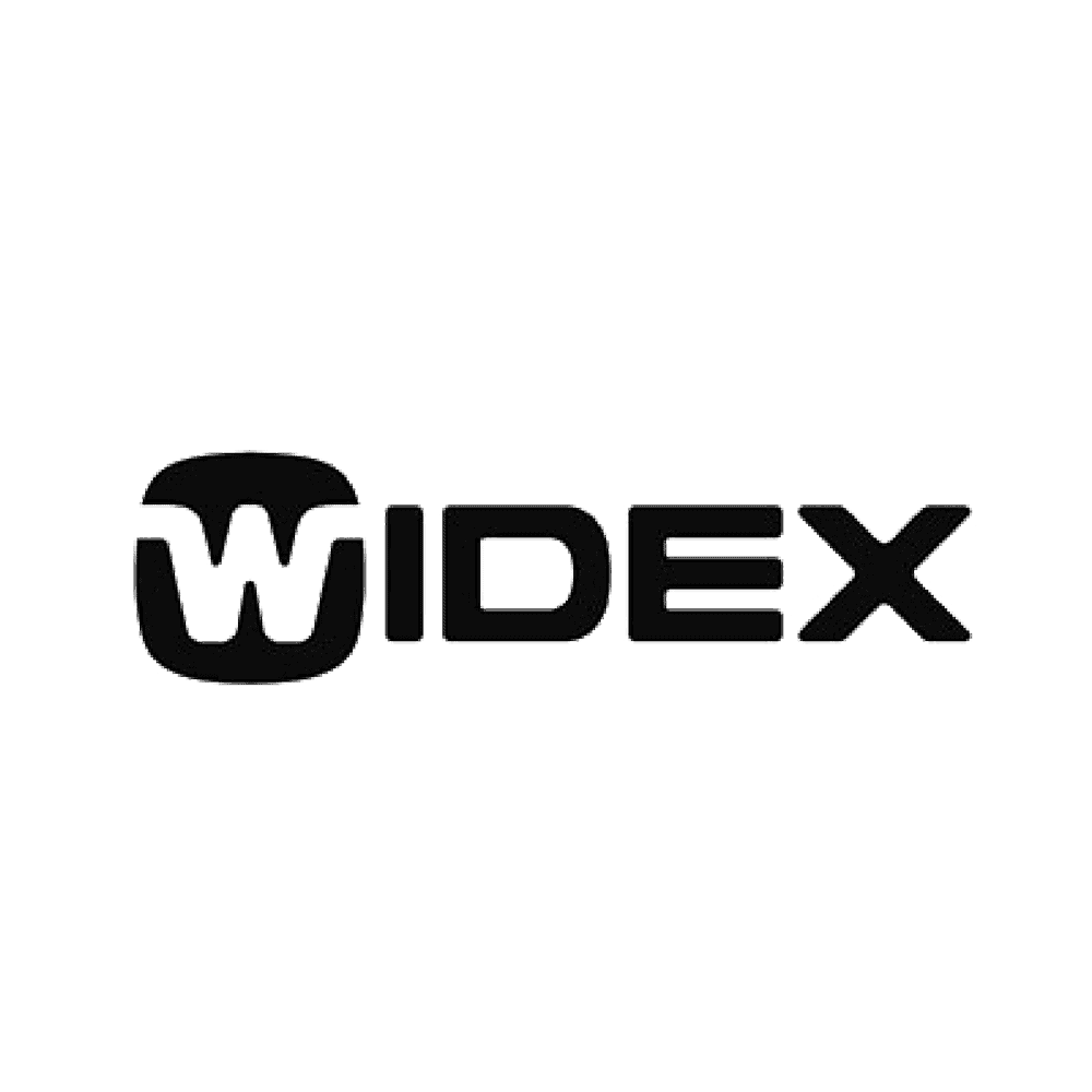 Black Widex logo