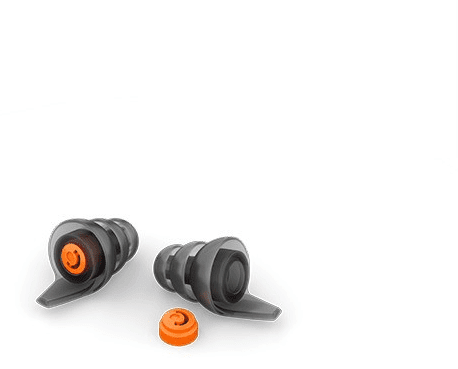 Dark gray and Orange earplugs