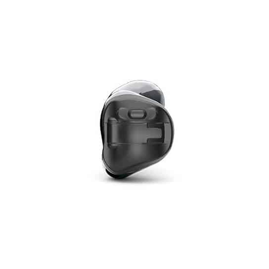 Black and gray Phonak In-The-Canal (ITC) hearing aid